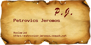 Petrovics Jeromos névjegykártya